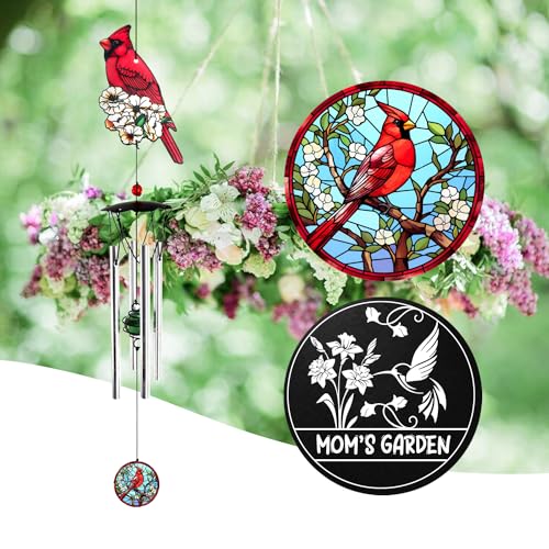 Image of ASTARIN Personalized Wind Chimes Outdoor Large Deep Tone,Large Customized Wind Chimes for Outside Tuned Relaxing Soothing Low Bass,Memorial Windchimes Sympathy for Mom Dad