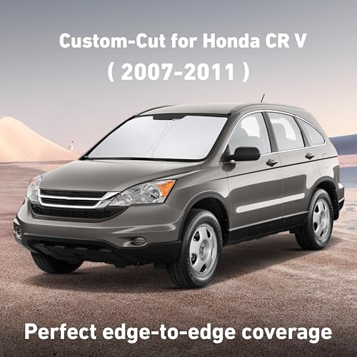 Image of EcoNour Windshield Sunshade Compatible for Honda CRV 2007-2009 2010 2011, Sun Visor for Front Windshield & Window Sun Shade Cover, UV Heat Blocker & Protector, Car Accessories