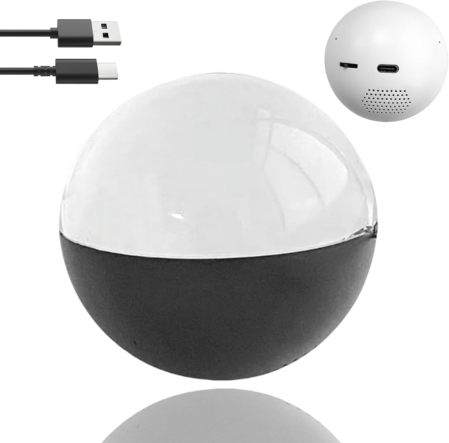 Morpheorb 3D Crystal Ball, 2.7in Digital Video and Photo Player Ball, Crystal Globe Photo Gift, Uploadable Personalized Light-Up Sphere with Heartbeat black