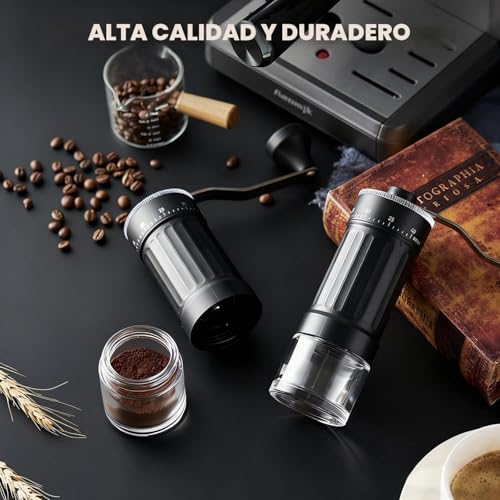 Miniatura 5 de Molinillo De Café Manual, Molinillo De Café Manual Portátil Con Capacidad De 30g, 40 Ajustes Ajustables, Muela Cónica Con Mango Ergonómico Para Espresso, Pour Over Y Más