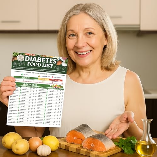 Image of Diabetes Food List Chart, 400+ Foods Glycemic Index Poster with Carbs, Calories, Serving Size