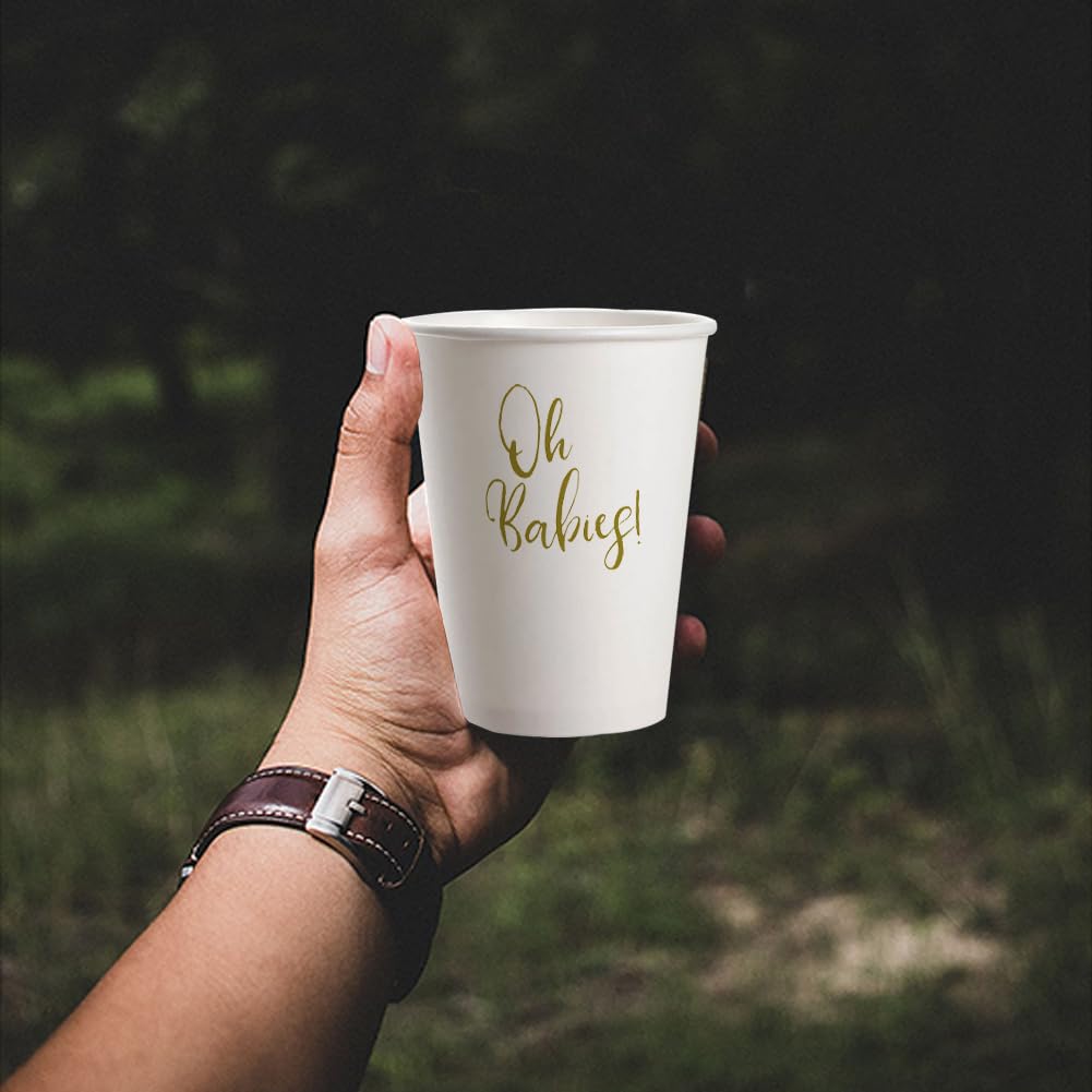 Amazon.com: Geloar Oh Babies Twins Disposable Paper Party Cups, 20 Pack 9oz  Gold - Baby Shower & Welcome Party Cups : Toys & Games