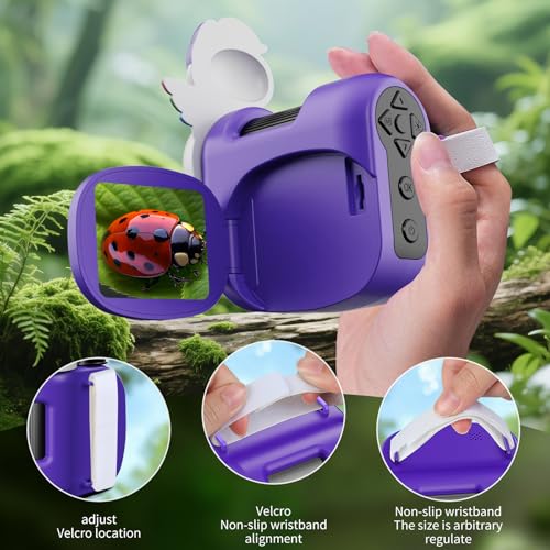 Image of 1600X Handheld Microscope for Kids 2 inch IPS Screen Kit Mini Pocket Digital Microscopes STEM Science with Slides Photo Video Rechargeable Portable Scope Gift for Ages 6-12 (Purple)