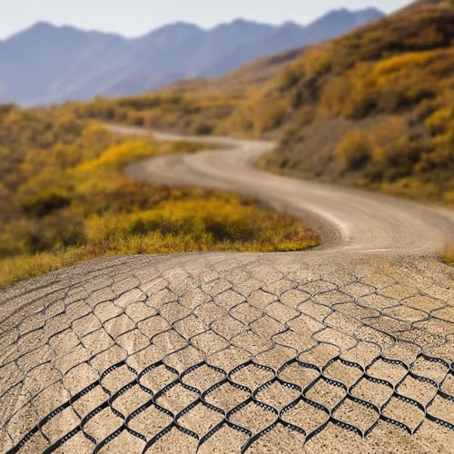 NAKEAH Pavimentadora de Rejilla de Tierra de Grava for paisajismo, Rejilla de geocelda, Panal de Polietileno, calzadas de Pendiente Reforzada Grid (Size : 4m x 6m (13FT x 19.5FT))