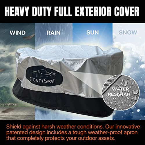 Coverseal Round Water-Resistant Patio Furniture Cover With Patented Weighted Ground Conforming Apron Seal - Outside Furniture Cover For Outdoor Table And Chairs - Small 118 D X 39 H Inches #TOP7