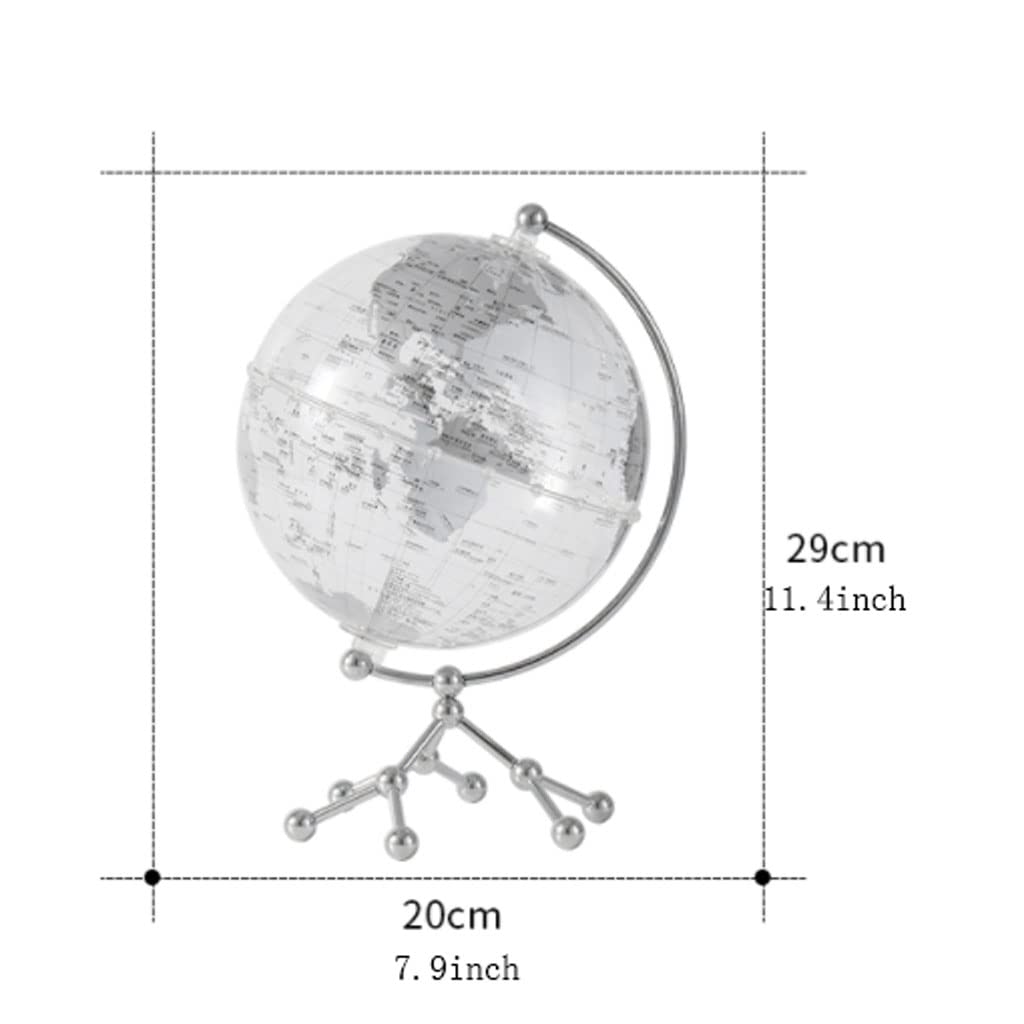 Globus świata Creatieve transparante acrylbol, unieke kunstaccessoires, met roestvrijstalen metalen beugel, verjaardagscadeau, moderne decoratie piękno i funkcjonalność