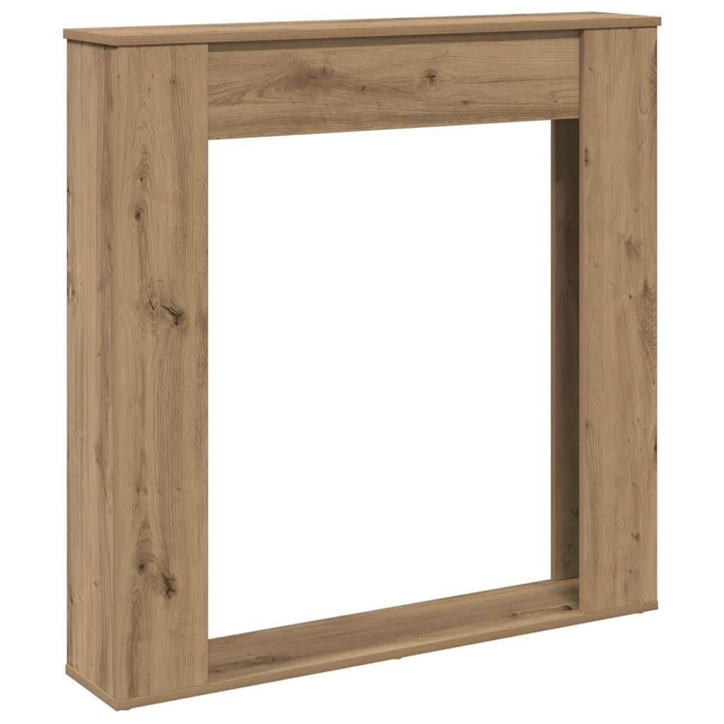 vidaXL Fireplace Surround, Fire Surround Only Compatible with LED Flame, Fireplace Frame for Living Room Hallway, Artisan Oak Engineered Wood