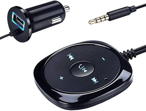Transmisor FM Bluetooth para coche, inalámbrico Bluetooth 2.1 Kit de coche Receptor de llamadas manos libres 0.138 in AUX Audio Music Adapter