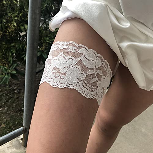 Lace Realm 3.15 Inches Wide Lace White Stretchy Lace Ribbon Trim Fabric With Floral Pattern For Headbands Garters Decorating Floral Designing & Crafts-5 Yards (White 5Yd) #TOP4