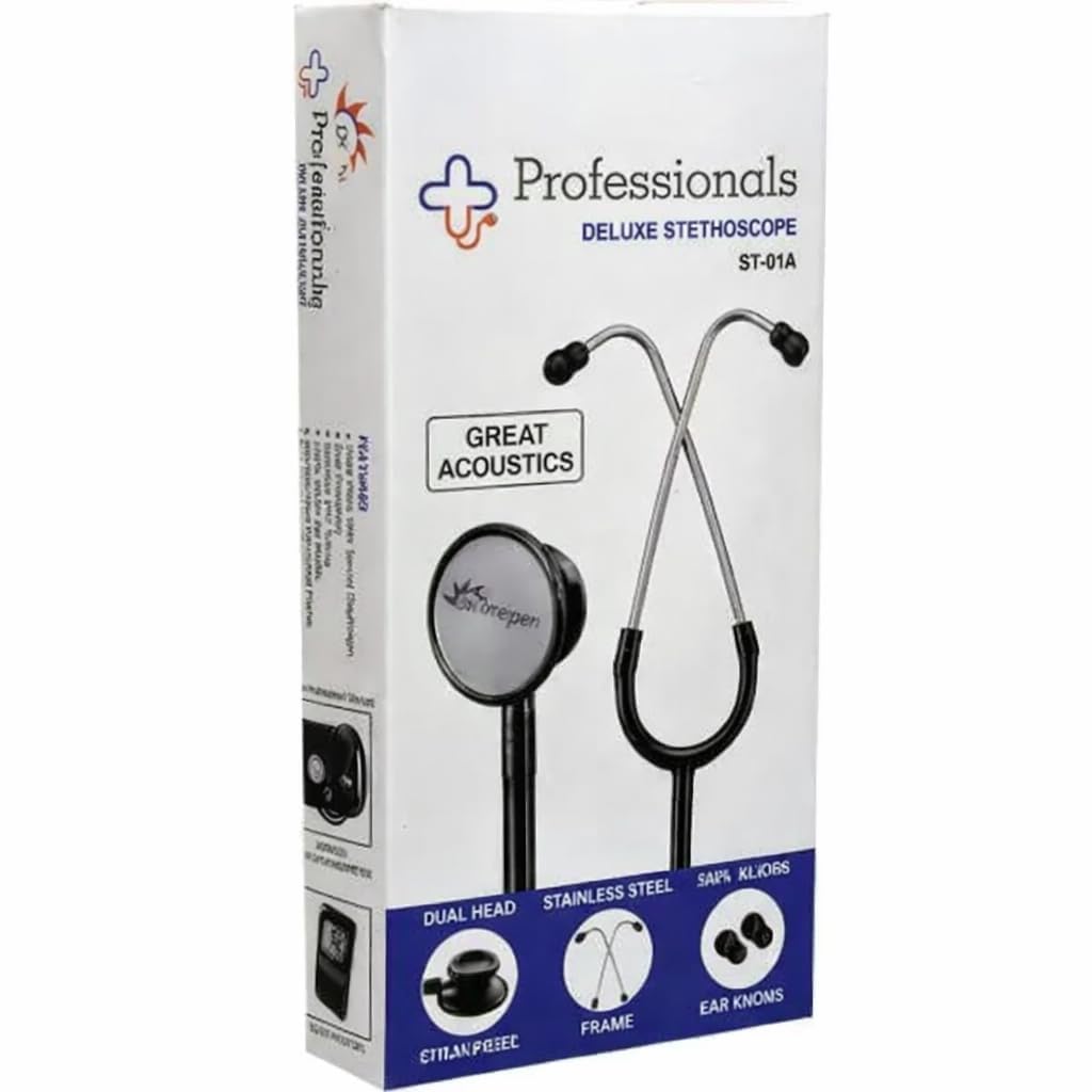 Professionals Deluxe Stethoscope ST-01A, Dual Head, Stainless Steel Frame, Great Acoustics, Pack of 1-image-37