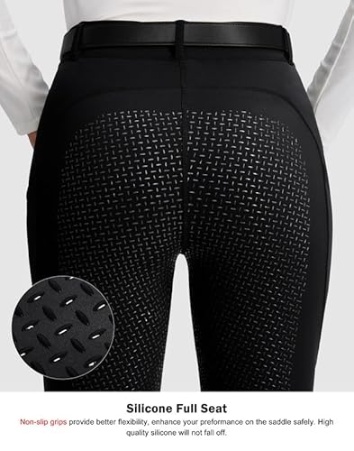 Santiny Women'S Horse Riding Pants Zipper Pockets Silicone Full-Seat Breeches Equestrian Schooling Tights For Women thumb #2