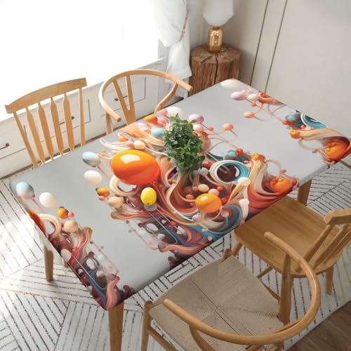 WapNo 3D Colorful Swirls and Balls Rectangular Table Cover 5ft Tablecloths for Party Dj, Trade Show, Banquet, Wedding WapNo 3D Colorful Swirls and Balls Rectangular Table Cover 5ft Tablecloths for Party Dj, Trade Show, Banquet, Wedding