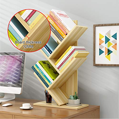 Jkghk Tree Shape Desktop Bookcase, Countertop Wood Display Shelf, Bookshelf Bookcases Locker, Home Office Storage Shelf, For Books, Magazines, Cd #TOP3