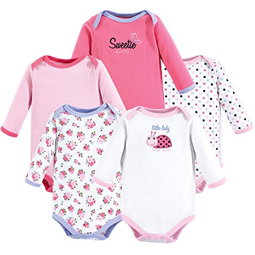 Image of Luvable Friends Baby Unisex Long Sleeve Bodysuits, 5-Pack