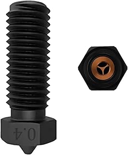 REHOSE 1/2pcs CHT Volcano Nozzle High Flow Hardened Steel Volcano CHT Nozzle,for Artillery Vyper Prusa i3 Volcano Hotend 0.2 0.4 0.6mm (Color : 1x CHT Hardened, Size : 0.4mm)