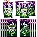 50Pcs Green Purple Monster Truck Party Favor Bags Monster Truck Party Bags Truck Theme Sweet Goody Candy Treat Bags Monster Racing Car Party Decoration Plastic Birthday Party Gift Bag for Kids