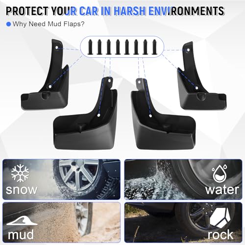 Image of Mud Flaps Compatible with Subaru Forester 2025, 4PCS Front & Rear Side No Drill Splash Guard Exterior Accessories