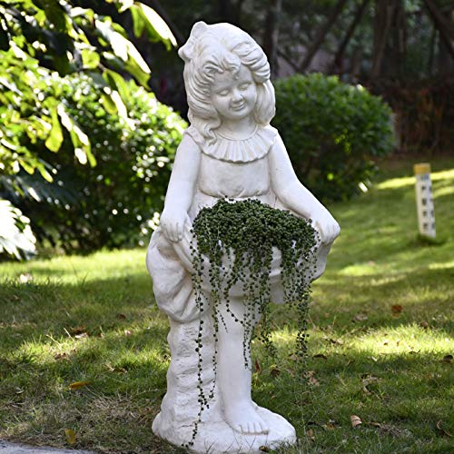 Statue Ange de Jardin Récipient Pot de Fleur Ornement Sculpture Décoration Plein Air