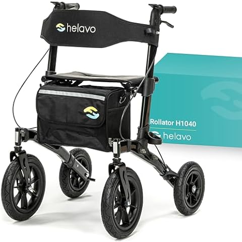 Helavo Outdoor Walker with Pneumatic Tires Cover