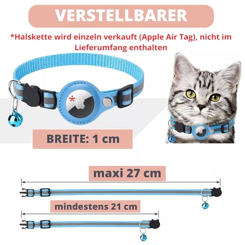 Croc-Cat® Katzenhalsband Kompatibel mit Apple AirTag, Anti-Erstickungs-Karabiner Mit Sicherheitsverschluss, Glocke & Leuchtstreifen, Halsband einzeln verkauft : GPS Air Tag Nicht enthalten