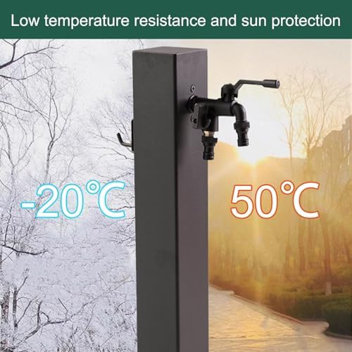 Stainless Steel Garden Water Fountain Column, Vertical Square Design, Antifreeze for Irrigation, Ideal for Lawn, Backyard, Outdoor Decor, Durable Water Feature