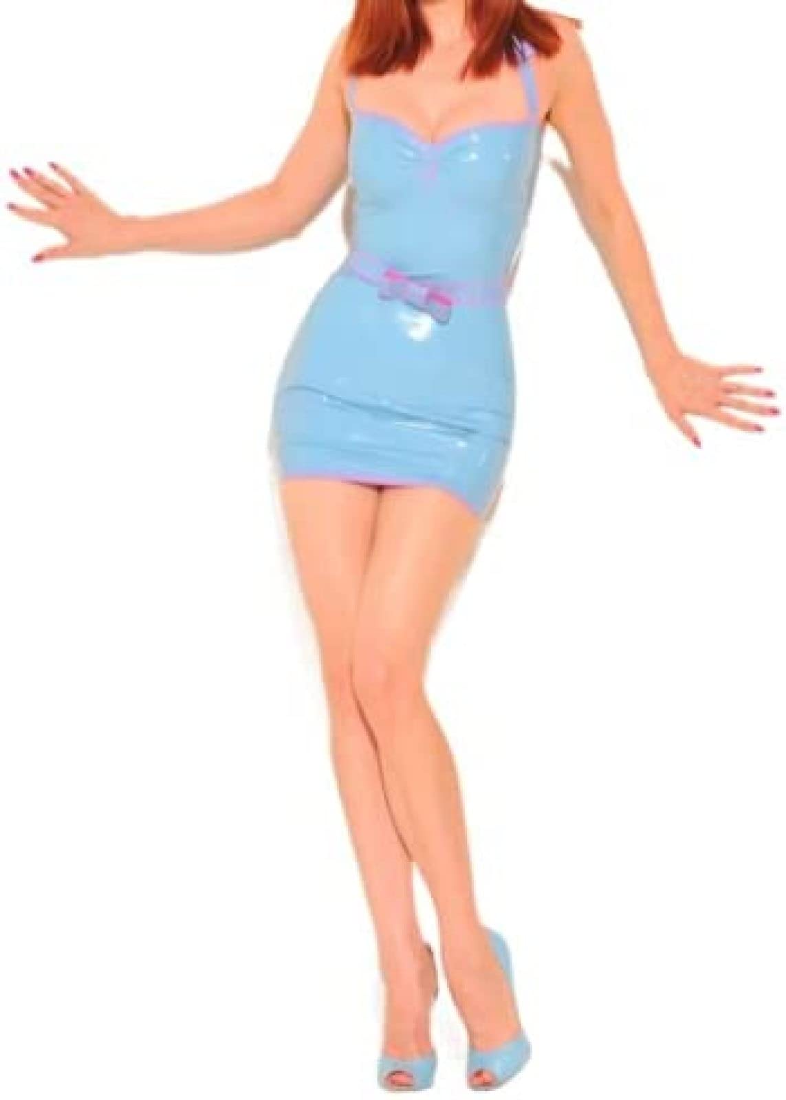 Amazon.com: 100% Latex Rubber Dress Mixed Sky Blue Strapless Dress XS - XXL  0.45 Mm,As Shown,L : Clothing, Shoes & Jewelry