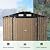 Grovellis 6x8FT Outdoor Metal Storage Shed, Double Door, 1 Clear Window, Tool Shed for Garden, Patio, Backyard Brown