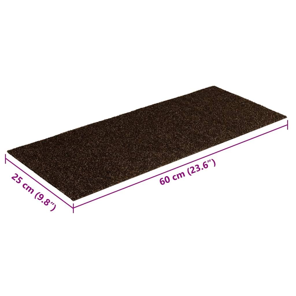 Lot de 15 tapis d'escalier autocollants, 60 x 25 cm, marron