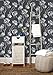 NextWall One O'Clocks Botanical Peel and Stick Wallpaper (Charcoal)