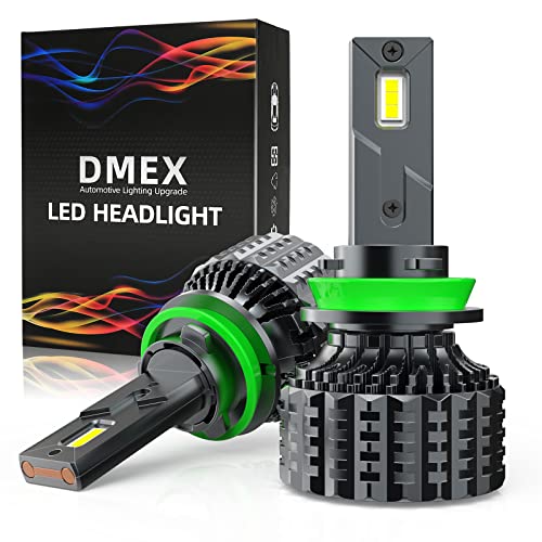 DMEX H11/H9/H8/H16 LED Headlight Bulbs, 120W 20000 Lumens 6000K Cool White Canbus LED Headlights Conversion Kit, Double Copper Tube, Adjustable Beam, Pack of 2