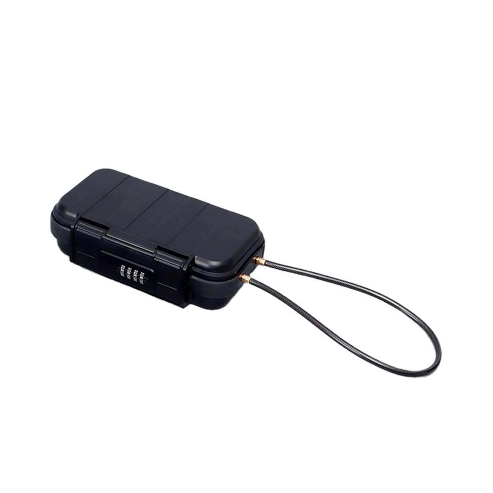 Cassaforte Piccola, Cassetta di sicurezza con chiave portatile, cavo metallico di sicurezza con blocco password sicuro fisso for gioielli Cash Card Mobile Phone Alloy Storage Safe Hidden(Black-B)