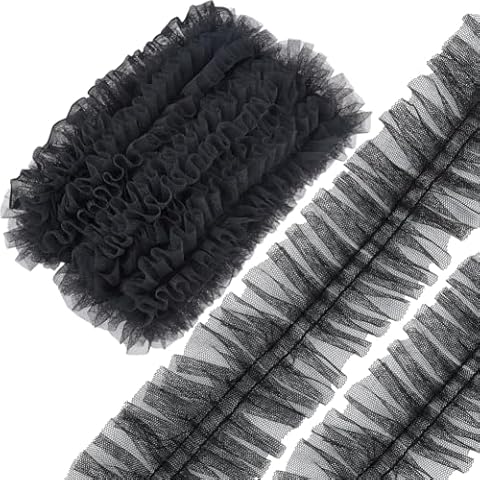 GORGECRAFT 10 Yards Pleated Lace Trim Cover