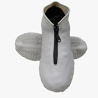 Women And Men Rubber Shoes Cover with Zippers Reusable Waterproof Shoes Covers Non-slip silicone Rain Covers Protectors (LIght Grey-Black,M (EU34-38))