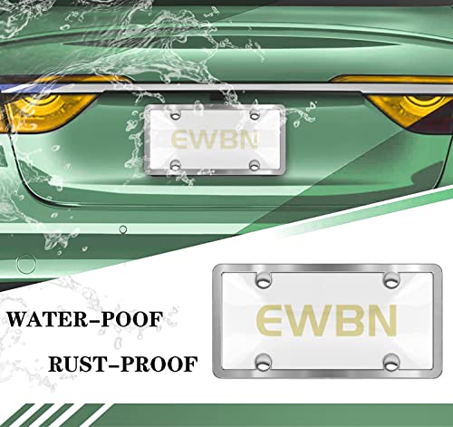 Ewbn Chrome License Plate Frame, Clear License Plate Covers, License Plate Frame &Cover, Universal Us Plastic License Plate Holder, Silver License Plate Frame. #TOP4