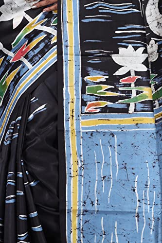 Generic black murshidabad silk saree in pure silk – image 4