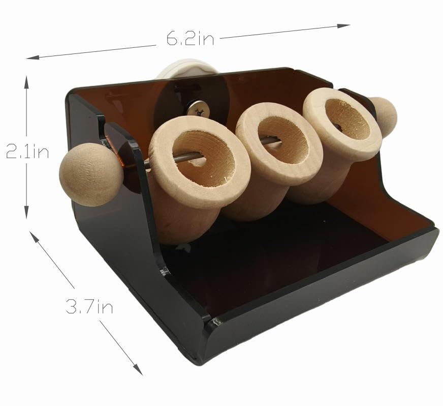 Triple Cup Parrot Foraging Toy, Wood and Acrylic Base Feeder, 6.2x3.7x2.1 Inches, Portion Control System with Stainless Steel Skewers for Small-Medium Parrots - image 2