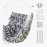 HFKJ Hammock Chair Hammock Swing Chair for Adults Hanging Swing Detachable Steel Support Bar 500lbs