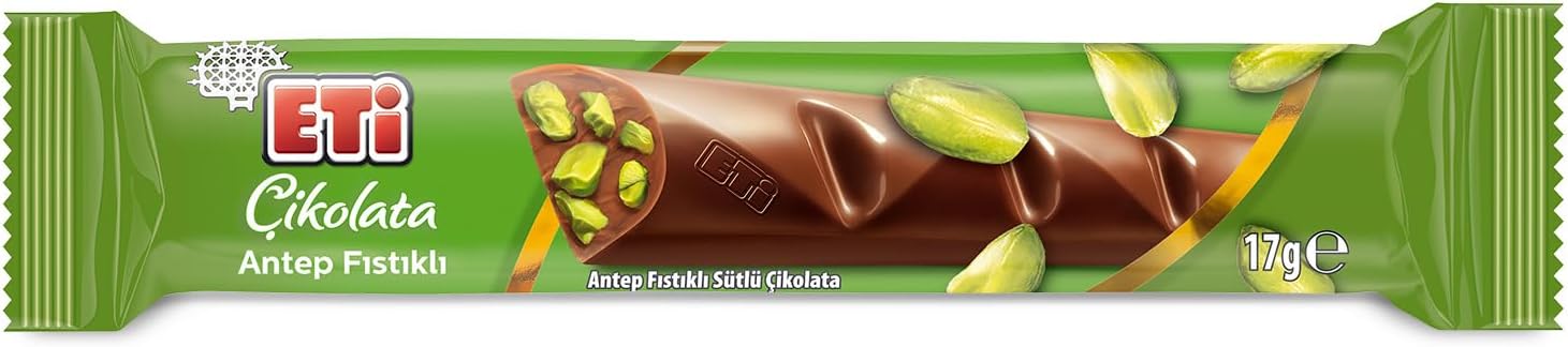 Eti Çikolata Antep Fıstıklı Sütlü Çikolata 17 g x 24 Adet