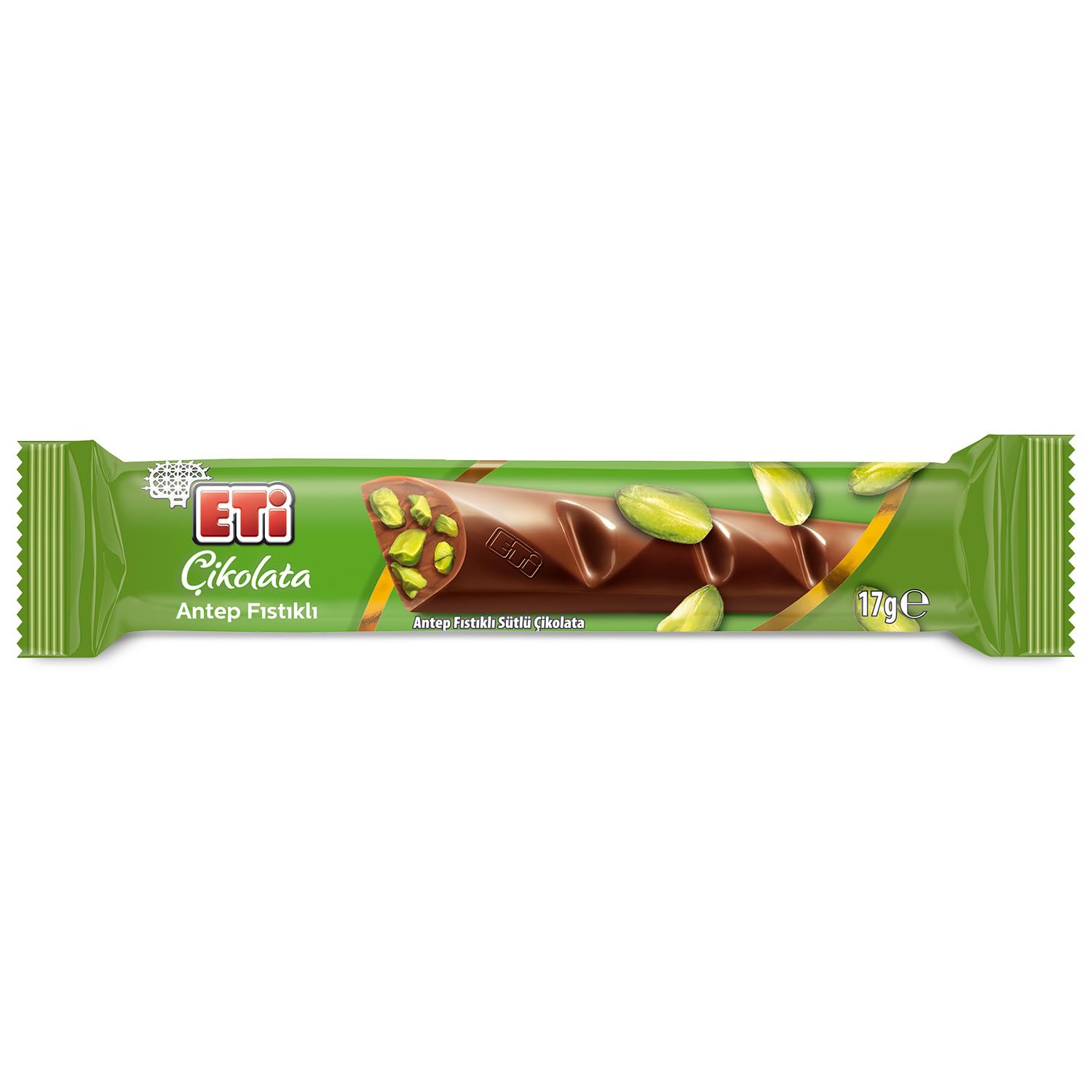 Eti Çikolata Antep Fıstıklı Uzun 17 g Tekli Paket