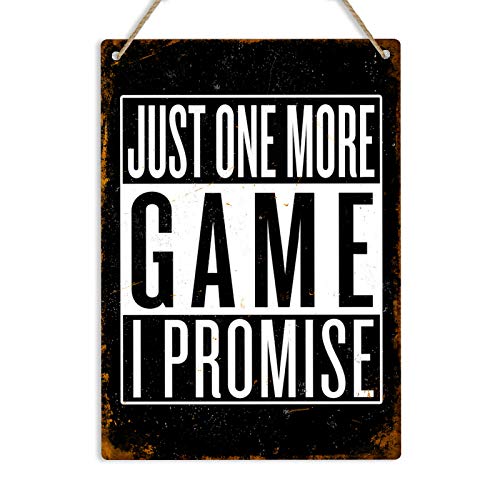 Targa In Metallo Per Porta 'Born To Be A Gamer' 28x12 Cm - Decorazione Da Parete Per Giocatori