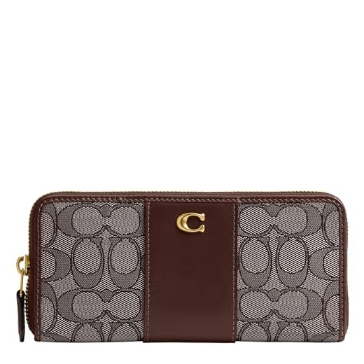 Coach Women's Essential Slim Accordion Zip Wallet in Signature Jacquard, B4/Oak, One Size
