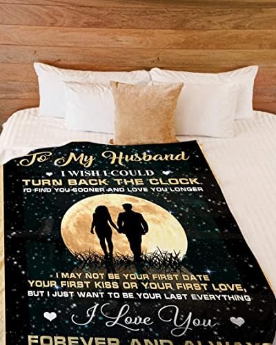 zoke Personalized Blanket, Throw Blanket, to My Husband Gift from Dad, Personalized Fleece Blanket, Birthday, Anniversary,Christmas (40" X 50")