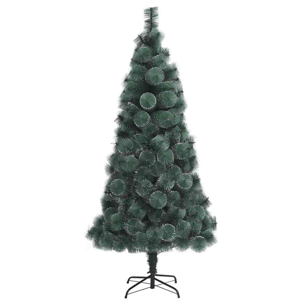 Árbol de Navidad artificial de 210 cm con luces LED preiluminadas, juego de bolas, verde, material PET, 300 puntas, alimentación USB, incluye soporte y punta, para interiores