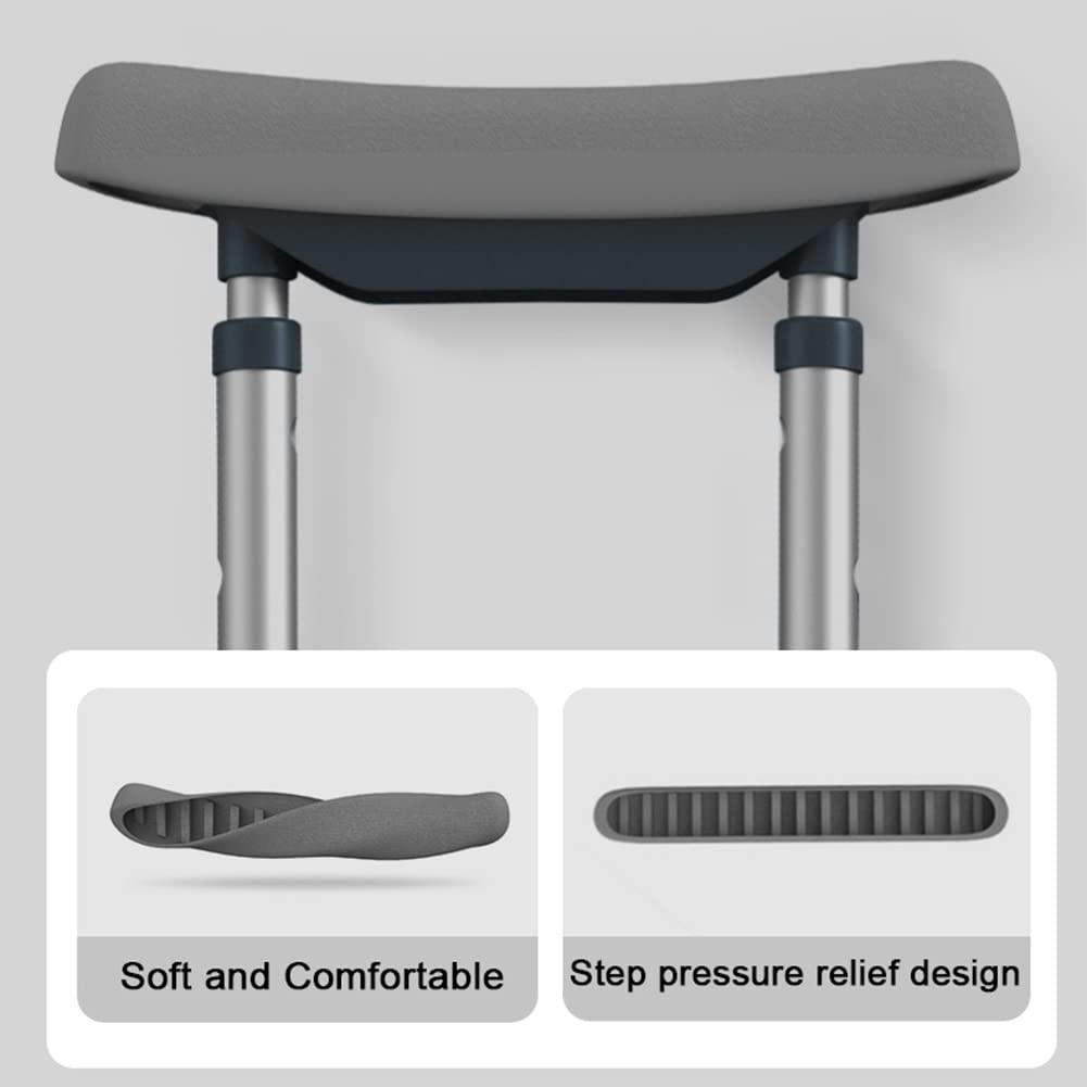 Stampelle Ascellari Pieghevoli per Adulti, Stampelle Ortopediche Mediche Regolabili in Alluminio con Comode Imbottiture Ascellari e Maniglie, Altezza Applicabile da 140-200cm (Size : 1 Count)