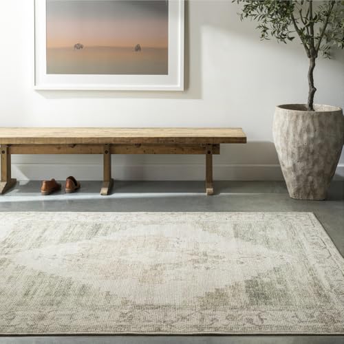 Tapete decorativo Livabliss Luca Medallion oliva 2'2" x 3'9" miniatura 1