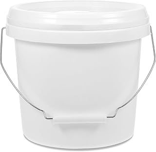 Cabilock Pails Bucket Fishing Bucket 1 Gallon Bucket Art Painting Bucket White Paint Cup with Handle and Lid Multi-Functional Bucket Painting Bucket Bait Bucket Water Scientific