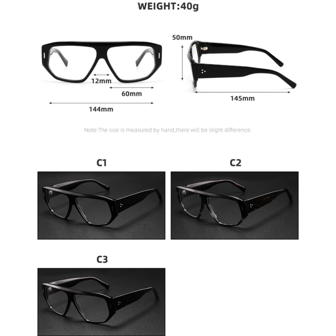 Montura de acetato grueso de lujo para gafas de hombre y mujer.