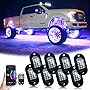 YiLaie Rock Lights for Trucks, 8 Pods RGB LED Rock Lights with APP/Remote Control & Music Mode, High Bright Multilcolor Waterproof IP68 Neon Rock Lights Kits for Pickup Off Road RZR SUV ATV UTV Car