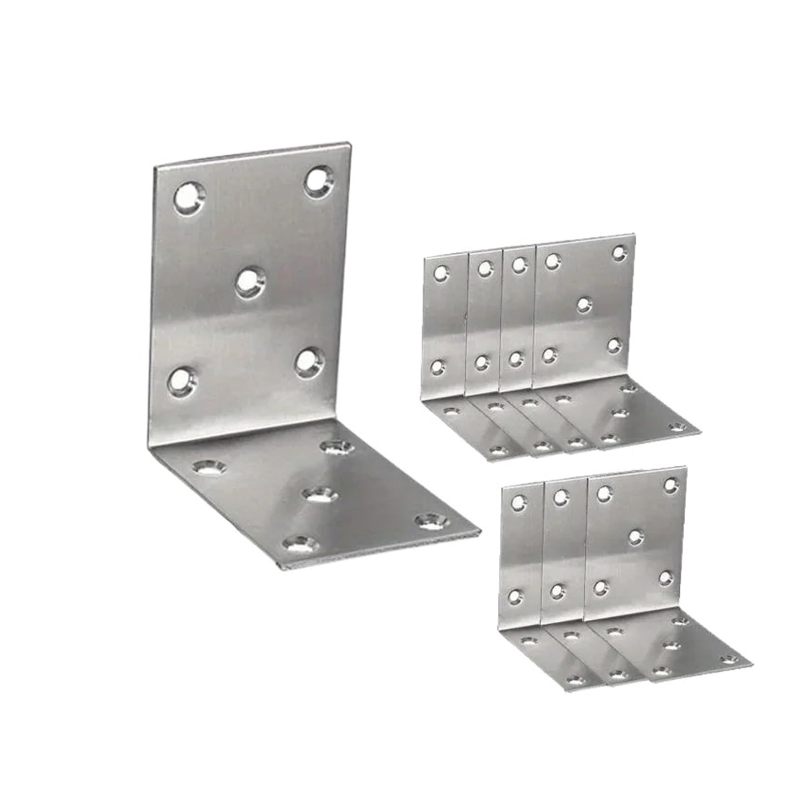 Support d'angle en acier inoxydable épais type L à 90 degrés pour meuble, lot de 8 pièces