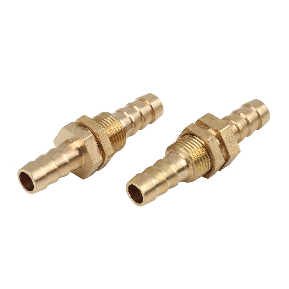 X AUTOHAUX 5Pcs Conector de Montaje de Púas para Manguera de Latón de 8mm para Tubo de Combustible Agua Y Aire